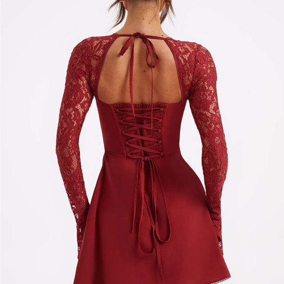 JACINTA MINI DRESS - RED - Picture 2 of 3
